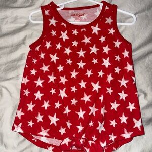 Cat & Jack | red/white stars knotted tank, size XS (4/5)